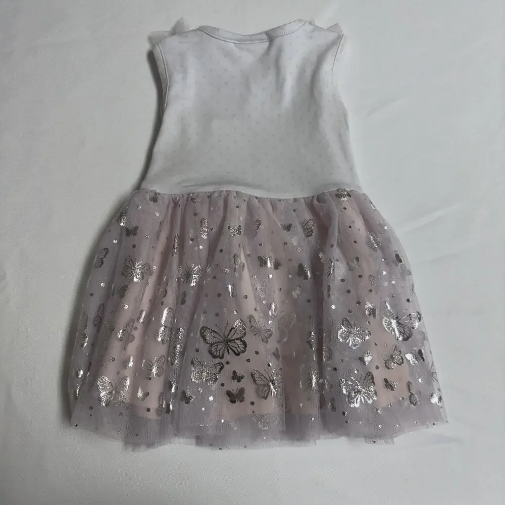 Little Lass Tutu Ballerina Dress Baby Girl Size 12 M Orchid Hush Silver Sequin